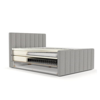 Svetlosivá boxspring posteľ s úložným priestorom 160x200 cm Ruby – Maison de Rêve - Image 11