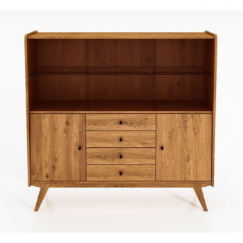 Vitrína z dubového dreva 160x154 cm Retro - The Beds - Image 5