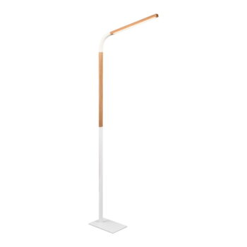 LED stojacia lampa v bielej a prírodnej farbe s dreveným tienidlom (výška 169,5 cm) Norris – Trio - Image 4