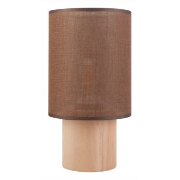 Hnedá stolná lampa s textilným tienidlom, výška 30 cm Ari - LAMKUR - Image 4