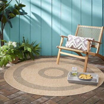 Čierno-béžový okrúhly vonkajší koberec ø 80 cm Comilla – Ayyildiz Carpets – Obrázok 2