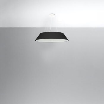 Čierne závesné svietidlo s textilným tienidlom ø 70 cm Hektor – Nice Lamps - Image 4