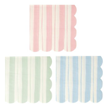 Papierové obrúsky v súprave 16 ks Ticking Stripe – Meri Meri