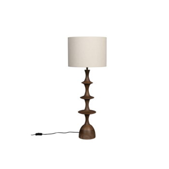 Hnedo-krémová stolová lampa s textilným tienidlom (výška 90 cm) Cath – Dutchbone