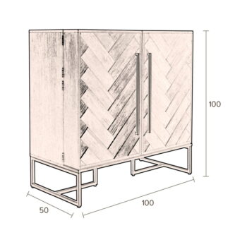 Čierna vinotéka v dekore exotického dreva na 24 fliaš, 100x100 cm Class - Dutchbone – Obrázok 9