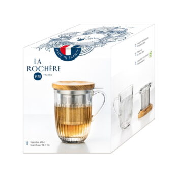 Sklenený hrnček so sitkom 280 ml Ouessant – La Rochére - Image 2