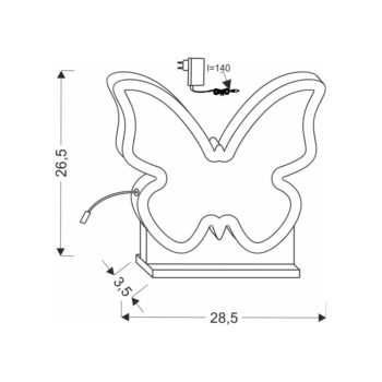Žltá detská lampička Butterfly - Candellux Lighting – Obrázok 2