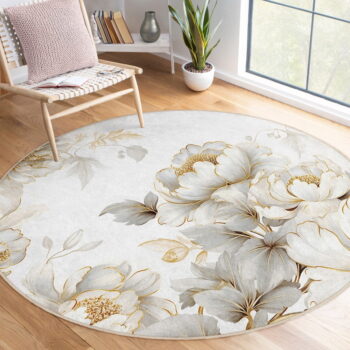 Prateľný okrúhly koberec vo svetlosivej a béžovej farbe ø 80 cm Soft and Gentle – Mila Home – Obrázok 2