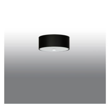 Čierne stropné svietidlo s textilným tienidlom ø 30 cm Herra – Nice Lamps - Image 4