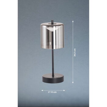 LED stmievateľná stolová lampa v čiernej a tmavo šedej farbe (výška 34,5 cm) Riva – Fischer & Honsel - Image 3