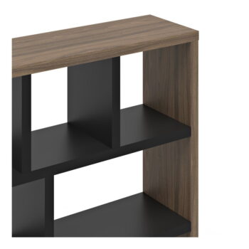 Hnedo-čierna knižnica v dekore orecha 150x159 cm Berlin – TemaHome - Image 2