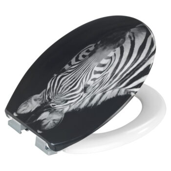 Záchodová doska s automatickým zatváraním 37,5 x 45 cm Zebra - Allstar – Obrázok 3