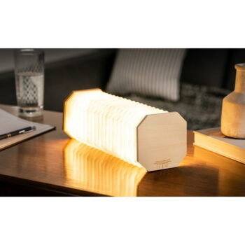 Hnedá/svetlohnedá LED stolová lampa so stmievačom (výška  3,5 cm) Accordion – Gingko