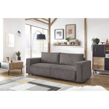 Tmavohnedá menčestrová rozkladacia pohovka 245 cm Nihad – Bobochic Paris - Image 10