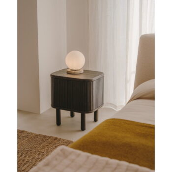 Biela stolová lampa so skleneným tienidlom (výška 22 cm) Malachi – Kave Home – Obrázok 3