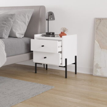 Biely nočný stolík Mayra – Marckeric - Image 3