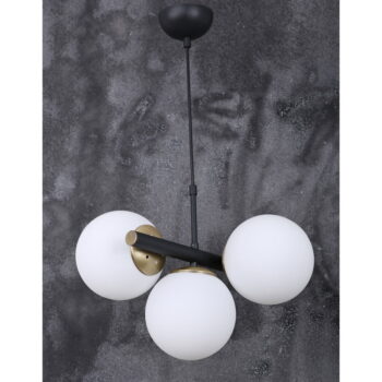 Biele/čierne závesné svietidlo so skleneným tienidlom ø 15 cm Cascade – Squid Lighting - Image 7
