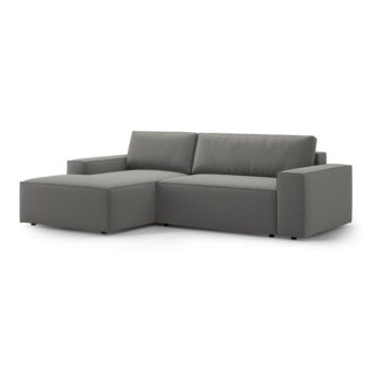 Svetlosivá rozkladacia rohová pohovka z textílie bouclé (ľavý roh) Jodie – Micadoni Home - Image 5