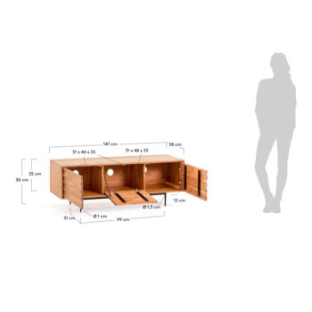 TV stolík Kave Home Delsie, 147 x 50 cm – Obrázok 10