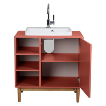 Červená závesná skrinka s umývadlom bez batérie 80x62 cm Color Bath – Tom Tailor - Image 9
