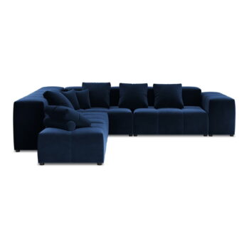 Modrá zamatová rohová pohovka (variabilná) Rome Velvet - Cosmopolitan Design - Image 2