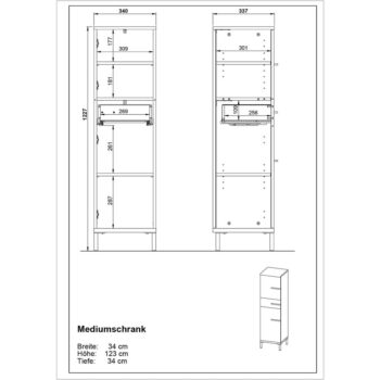 Tmavosivá kúpeľňová skrinka v dekore duba 34x123 cm Yonkers - Germania – Obrázok 4