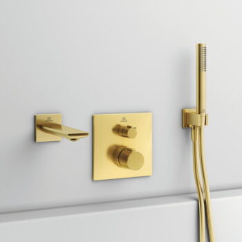 Kovový držiak na sprchovú hlavicu v zlatej farbe IdealRain – Ideal Standard - Image 2