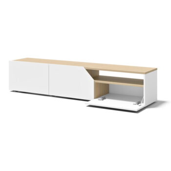 Biely TV stolík v dekore duba 180x38 cm Verone - TemaHome - Image 2