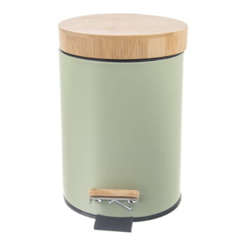 Svetlozelený nášľapný kovový odpadkový kôš 5 l Greenish – Orion