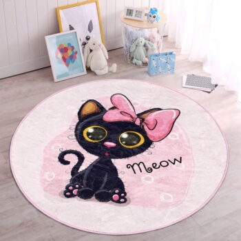Ružový detský koberec ø 80 cm Comfort – Mila Home - Image 4