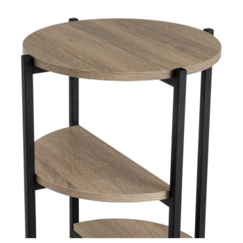 Regál v čierno-prírodnej farbe v dekore duba 40x80 cm – Casa Selección - Image 4