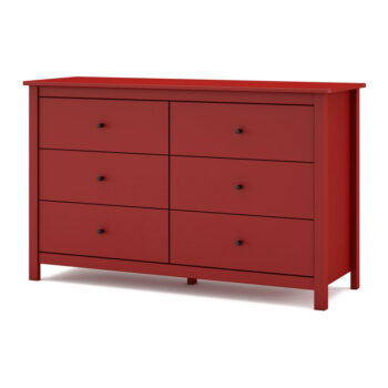 Červená nízka komoda z borovicového dreva 130x80 cm Misti – Marckeric - Image 3