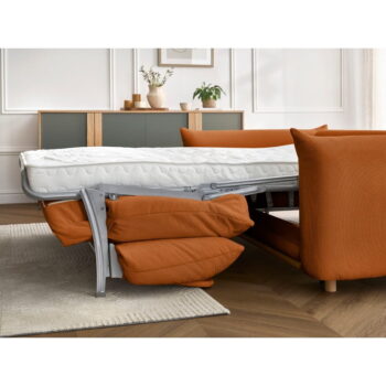 Oranžová rozkladacia pohovka 214 cm Ernest – Bobochic Paris - Image 3