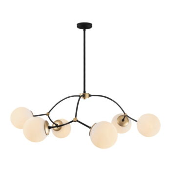 Bielo-čierne závesné svietidlo so skleneným tienidlom ø 90 cm Kromozóm – Opviq lights - Image 2