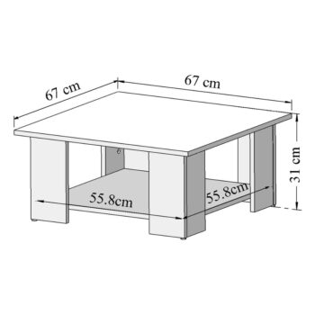 Biely konferenčný stolík 67x67 cm Square - TemaHome - Image 5