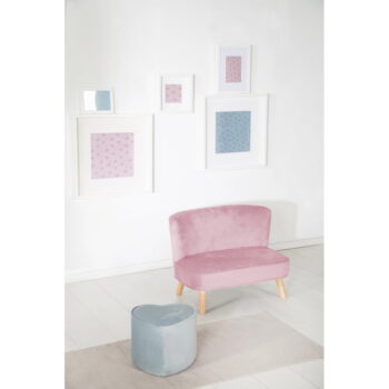 Svetloružová zamatová detská pohovka 70 cm Lil Sofa – Roba - Image 2