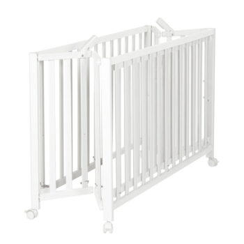 Biela skladacia postieľka na kolieskach 60x120 cm Fold up – Roba - Image 2