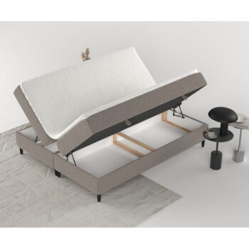 Hnedá boxspring posteľ s úložným priestorom 140x200 cm Malte – Maison de Rêve - Image 8