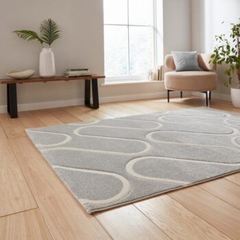 Sivý koberec 80x150 cm Linear Curve – Catherine Lansfield - Image 3