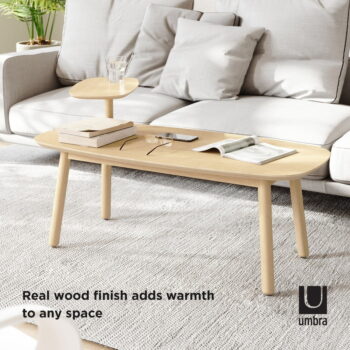 Konferenčný stolík z bukového dreva v prírodnej farbe 56x120 cm Swivo – Umbra - Image 3
