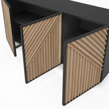 Komoda v dekore duba v čierno-prírodnej farbe 151x80x40 cm Alana – Marckeric - Image 7