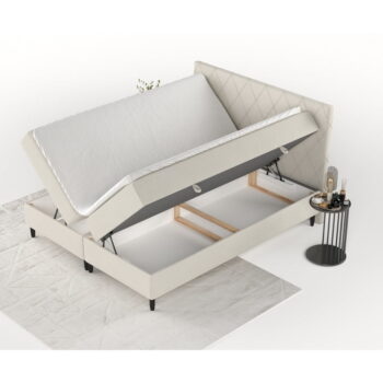 Béžová boxspring posteľ s úložným priestorom 160x200 cm Gwen – Maison de Rêve - Image 8