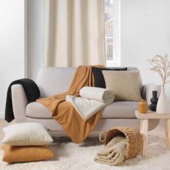 Béžová fleecová deka 180x220 cm Curly Wooly – douceur d'intérieur – Obrázok 4