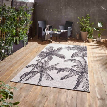 Čierno-krémový vonkajší koberec 160x220 cm Miami – Think Rugs - Image 4