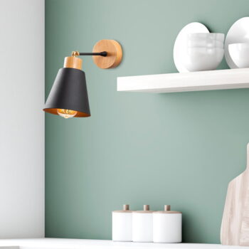 Nástenné svietidlo v čiernej a prírodnej farbe ø 14 cm Manavgat – Opviq lights - Image 3