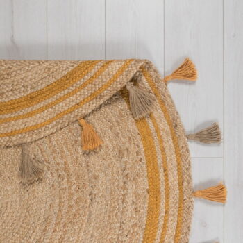 Hnedo-žltý jutový koberec Flair Rugs Istanbul, ⌀ 150 cm – Obrázok 3