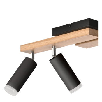 Stropné svietidlo v čierno-prírodnej farbe so skleneným tienidlom 33x84 cm Matte – LAMKUR - Image 8