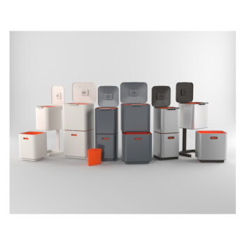 Sivý oceľový odpadkový kôš na triedený odpad 40 l Totem Compact – Joseph Joseph – Obrázok 11