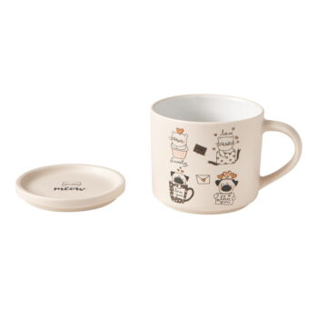 Oranžové/béžové porcelánové hrnčeky v súprave 2 ks 350 ml Cats – Brandani - Image 2