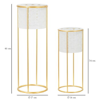 Kovové stojany na kvety 2 ks ø 17 cm (výška  46 cm) Whity – Mauro Ferretti – Obrázok 6